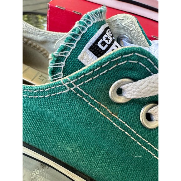 Converse All‎ Star Low Top Teal Green Sneakers Canvas Shoes Womens 7 Mens 5 - Picture 3 of 9